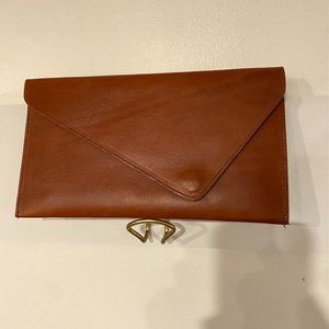 Nisolo Luisa Leather Envelope Clutch - Rosewood